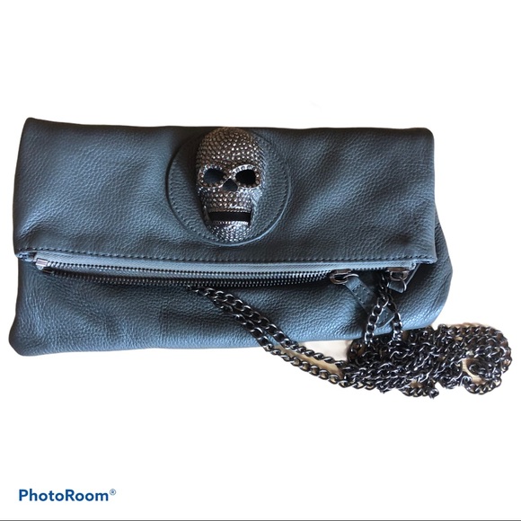 Thomas Wylde Handbags - THOMAS WYLDE grey foldover skull bolero clutch bag